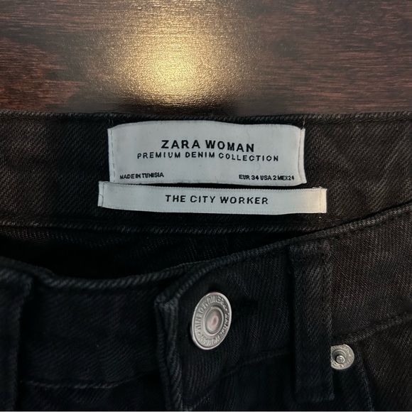 ZARA | wide leg city worker jeans in charcoal - Picture 5 of 5